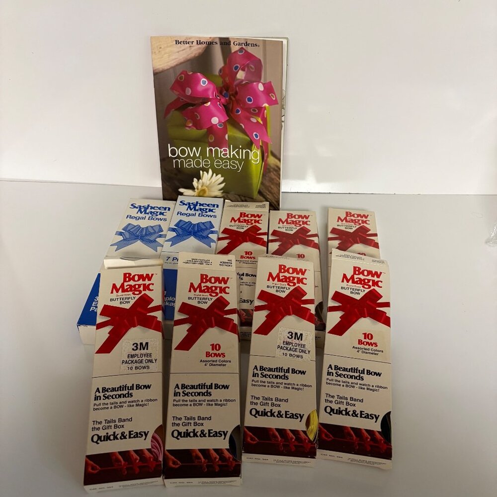 Bow Magic Butterfly Regal Pull Bows 9 Colors and Bow Making Made Easy Book VTG